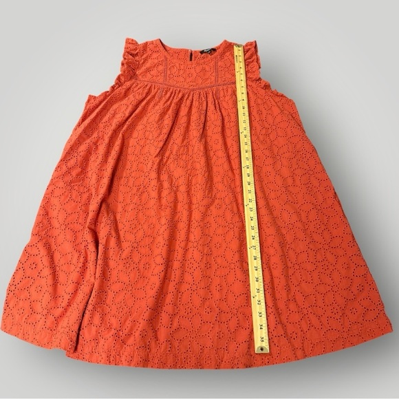 Madewell Plus Eyelet Ruffle-Sleeve Mini Dress Sz 2X Fresh Chili - Picture 8 of 9